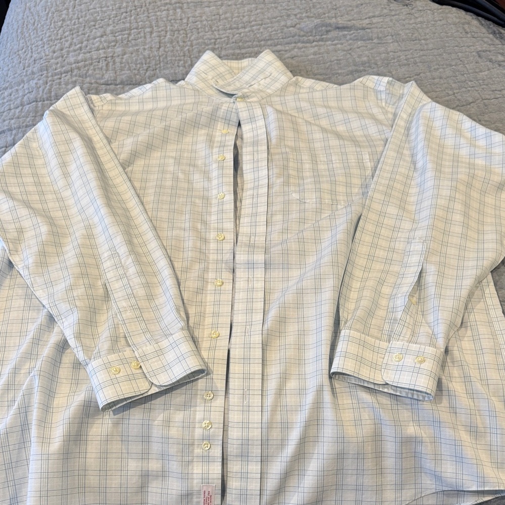 Brooks Brothers Light Blue Plaid Button Down Shirt
